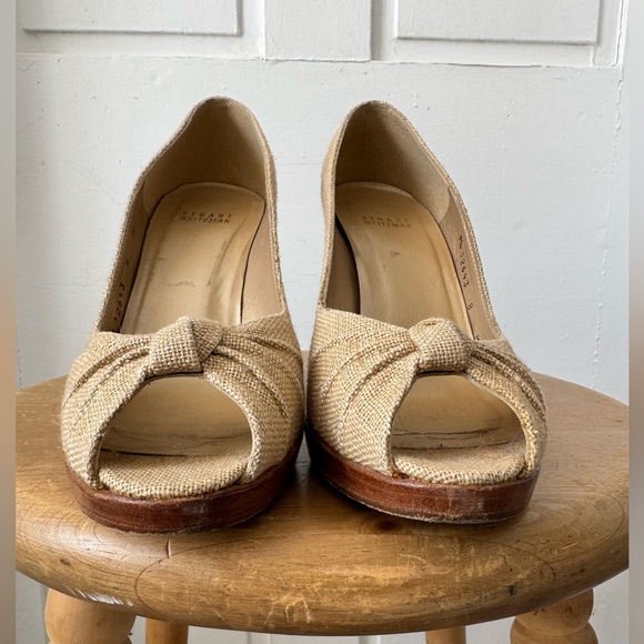 Woven Stuart Weitzman peep to heels - Picture 5 of 8